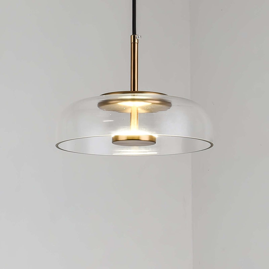 Modern Brass & Glass Pendant Light