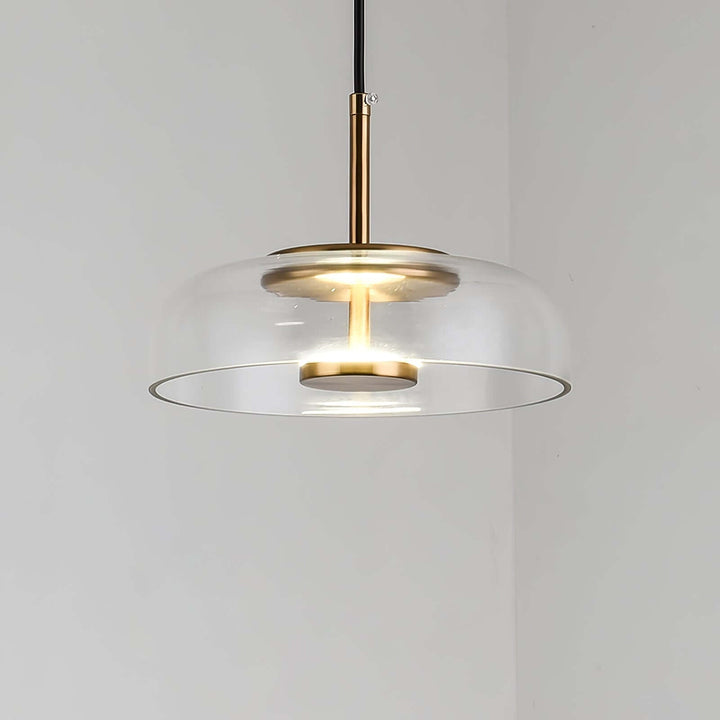 Modern Brass & Glass Pendant Light