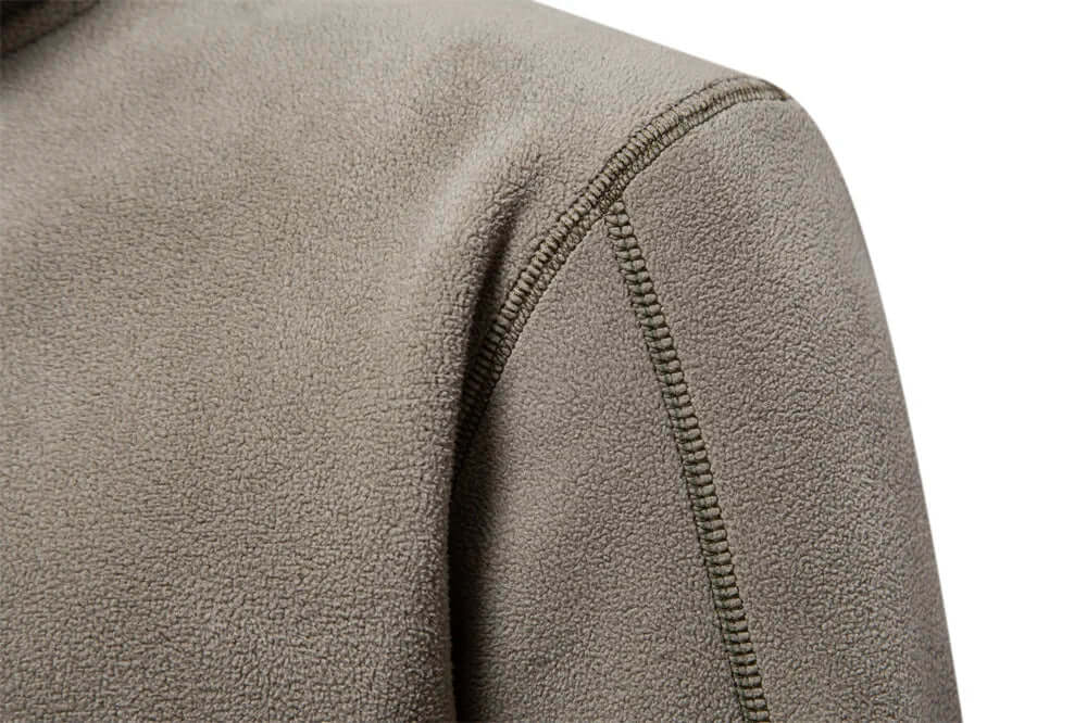 Men's Fleece Jacket with Stand-Up Collar