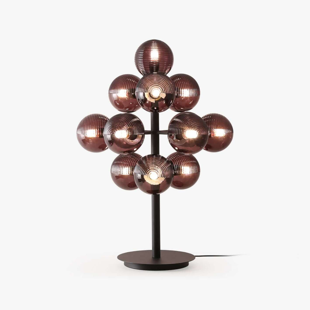 Decorative Grape Table Lamp with Black Iron & Glass