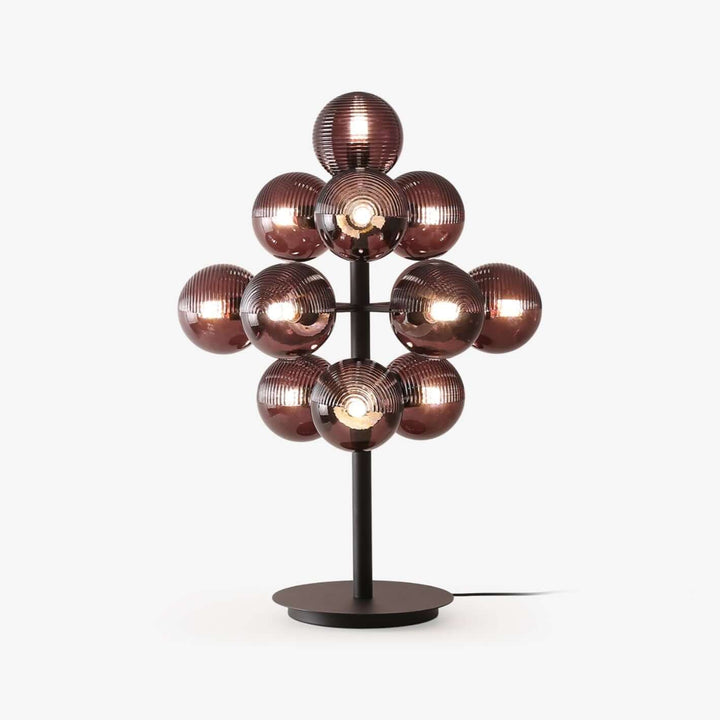 Decorative Grape Table Lamp with Black Iron & Glass