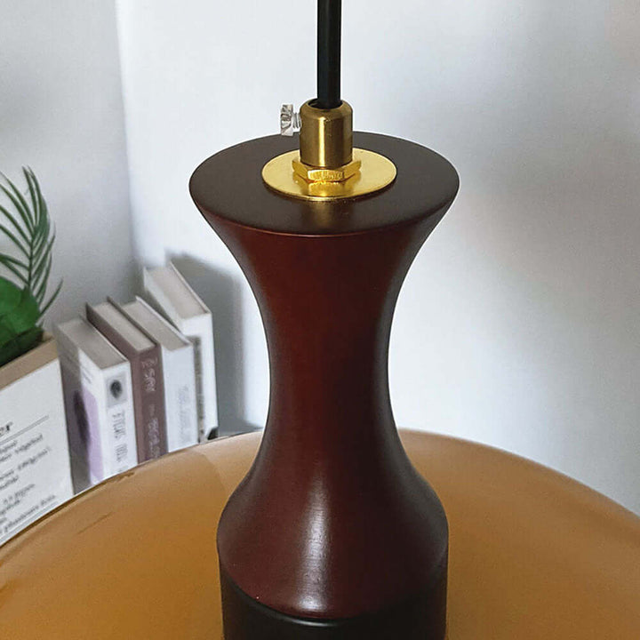Retro Amber Glass Pendant Light 30cm