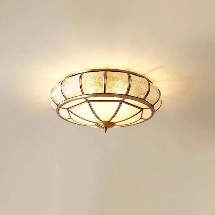 Round Textured Glass Ceiling Light Fixture