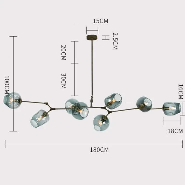 Modern Bubble Glass Sputnik Chandelier