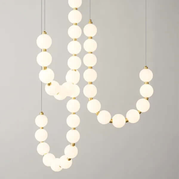 Elegant Pearl Chandelier with Acrylic Accents