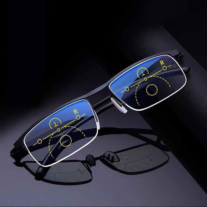 Unisex Multifocal Reading Glasses - Adaptive Vision & Blue Light Protection