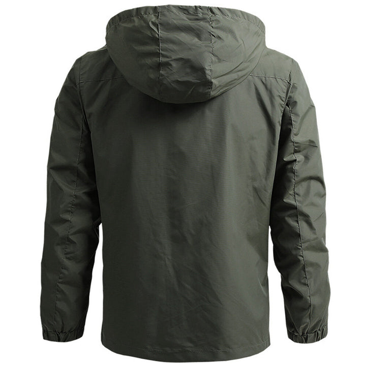 Men's Zip-Up Jacket with Water-Resistant Design and Collar