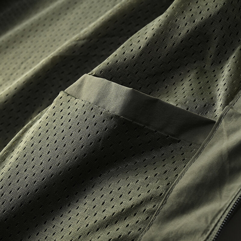 Men's Zip-Up Jacket with Water-Resistant Design and Collar