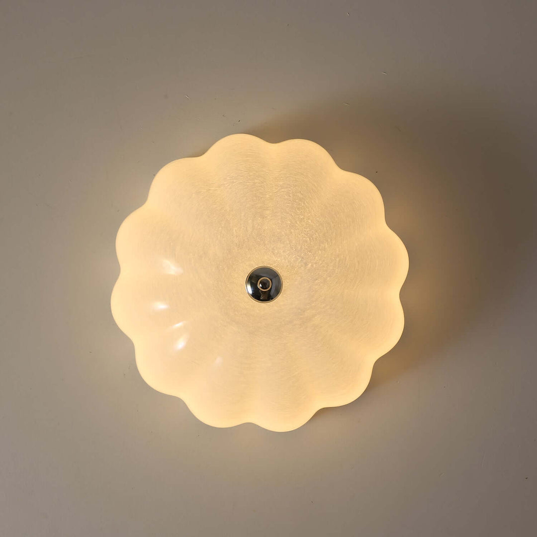 Opal Glass Shell Ceiling Lamp 38cm