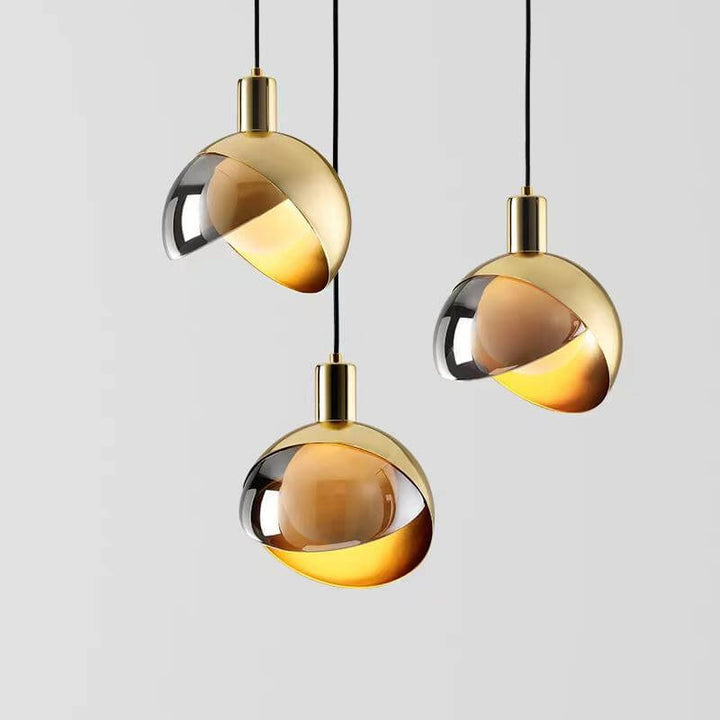 Gold Glass Pendant Light, Modern Hanging Ceiling Lamp