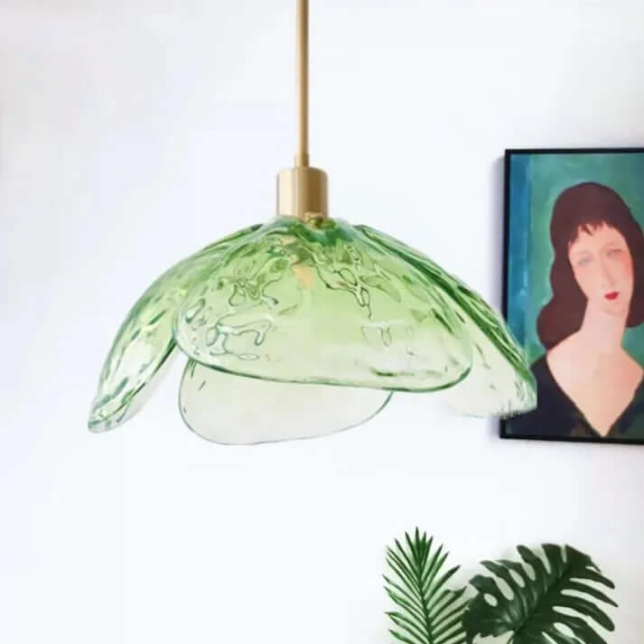 Elegant Glass Flower Petal Pendant Light