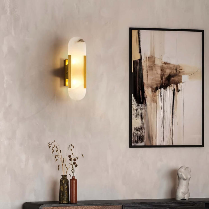 Elongated Alabaster Wall Lamp
