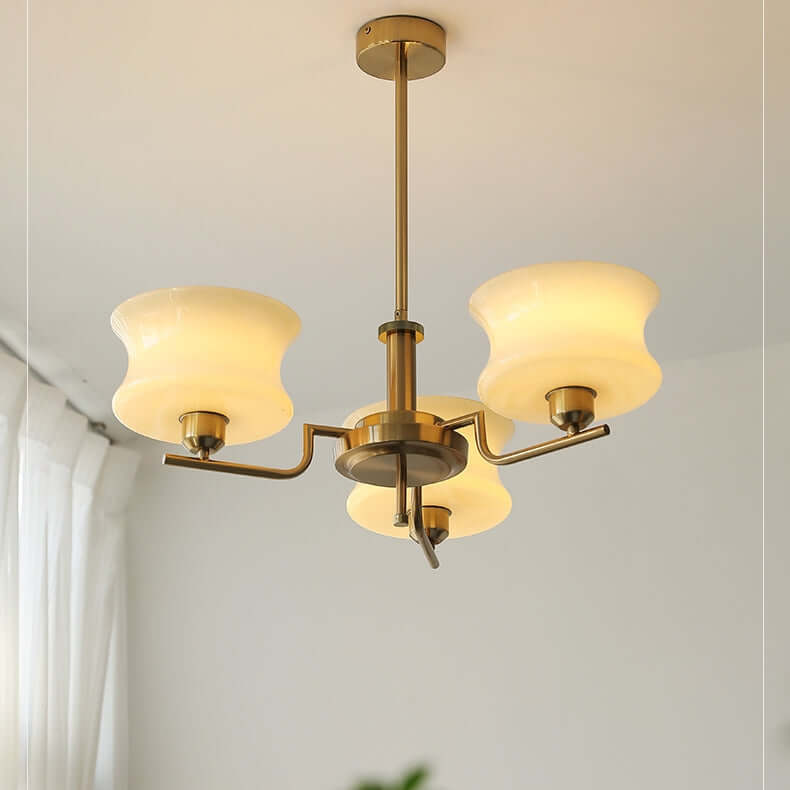 Vintage Metal & Glass Chandelier for Dining Room