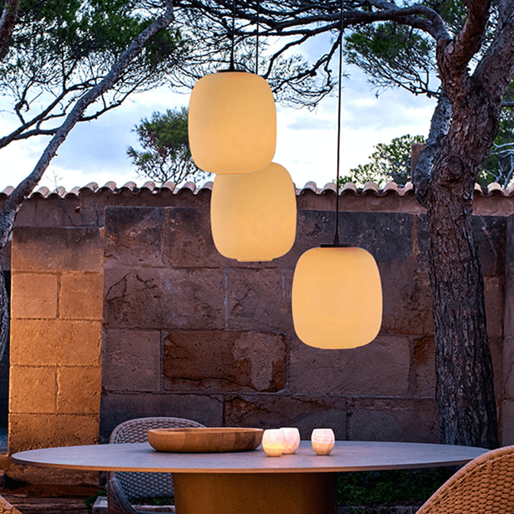 Waterproof Outdoor Pendant Lantern - Retro Metal Design