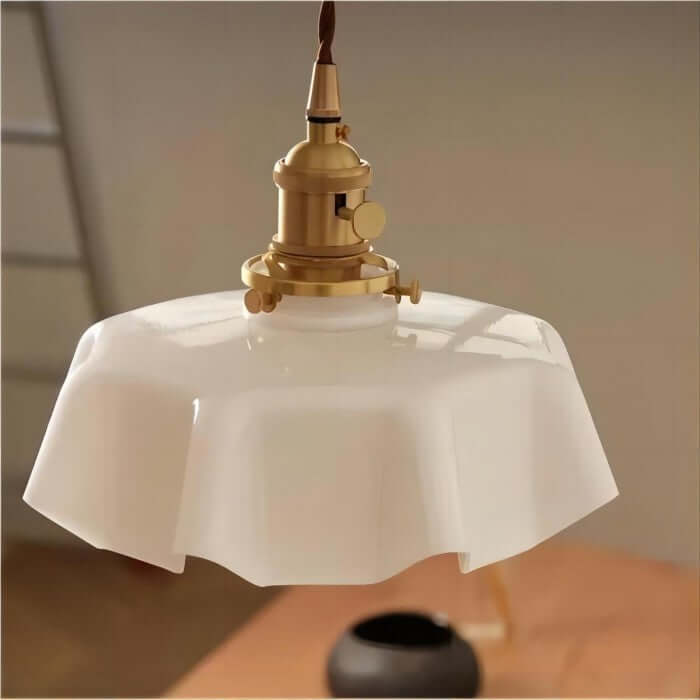 Retro Floral Glass Hanging Lamp 25cm