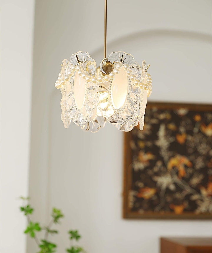 Floral Glass Pendant Lamp 20cm