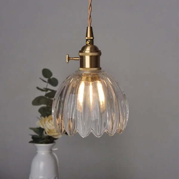 Retro Glass Flower Pendant Light