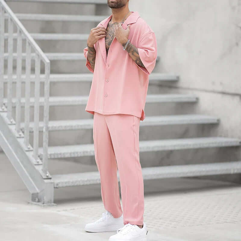 Men's Loose Fit Shirt and Pants Set