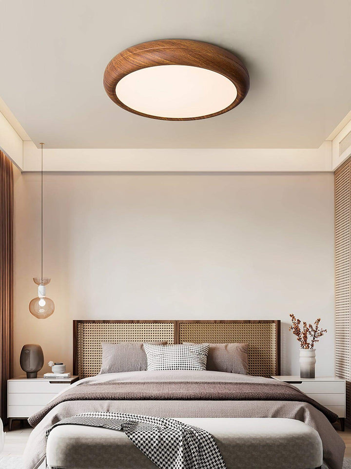 Modern Wood Grain LED Ceiling Light Fixture