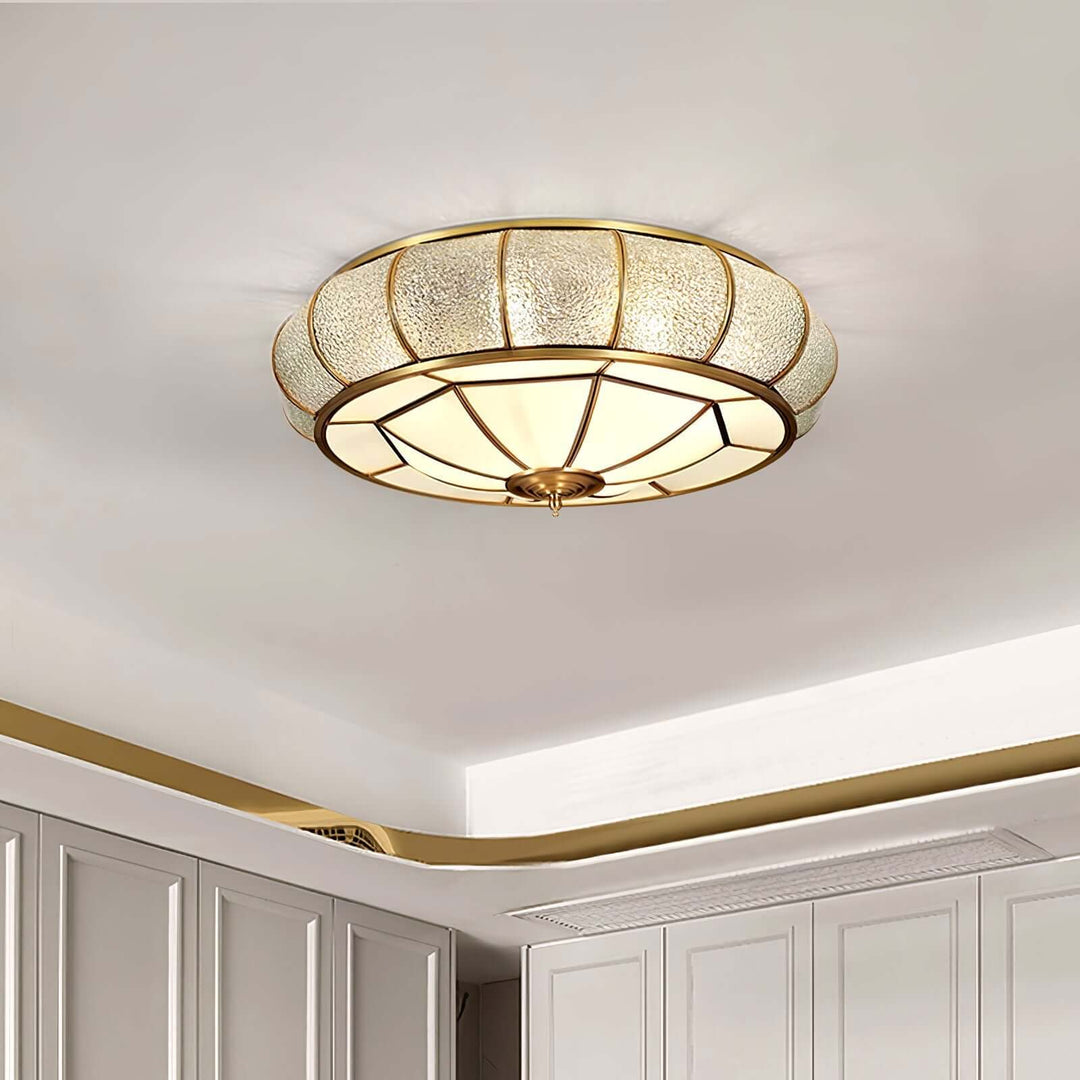 Round Textured Glass Ceiling Light Fixture
