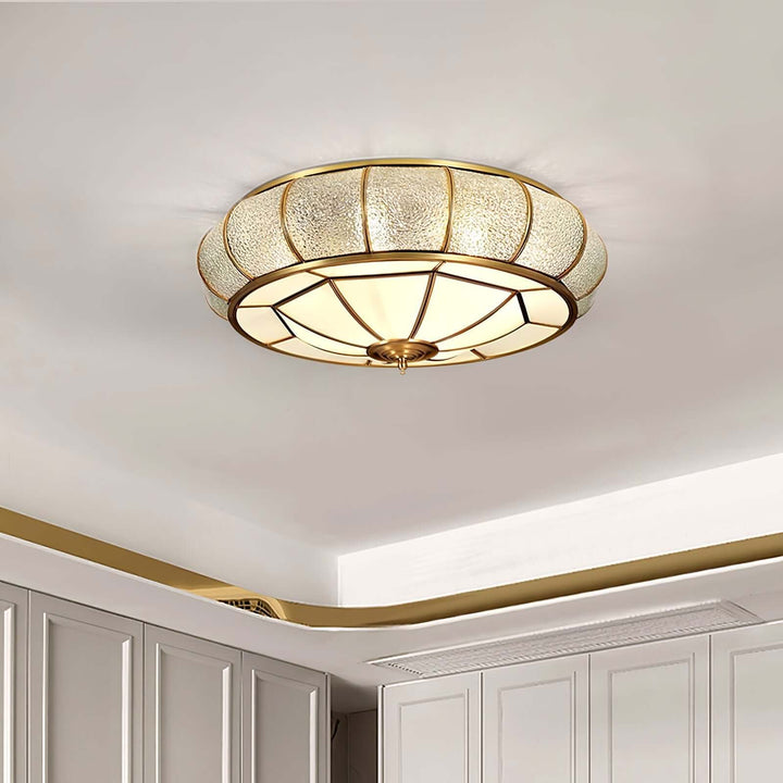 Round Textured Glass Ceiling Light Fixture