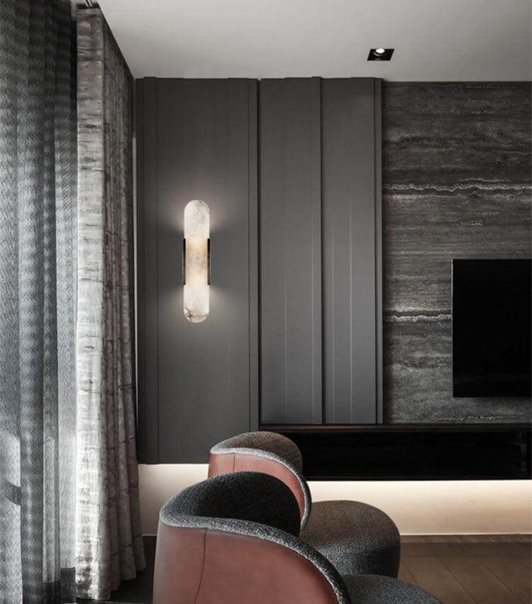 Elongated Alabaster Wall Lamp