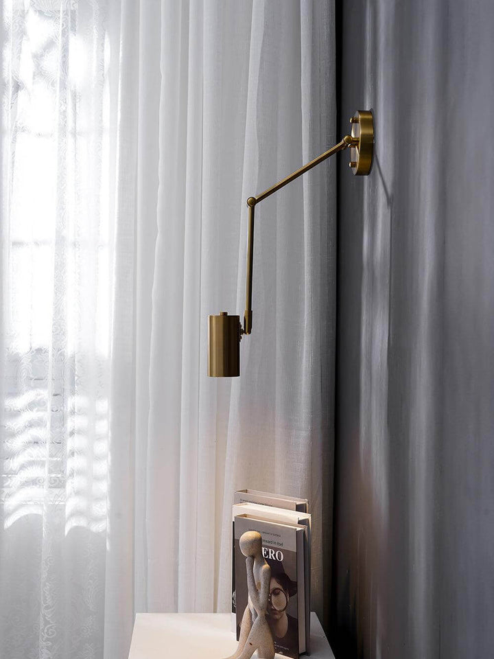 Adjustable Metal Swing Arm Wall Lamp with Integrated LED