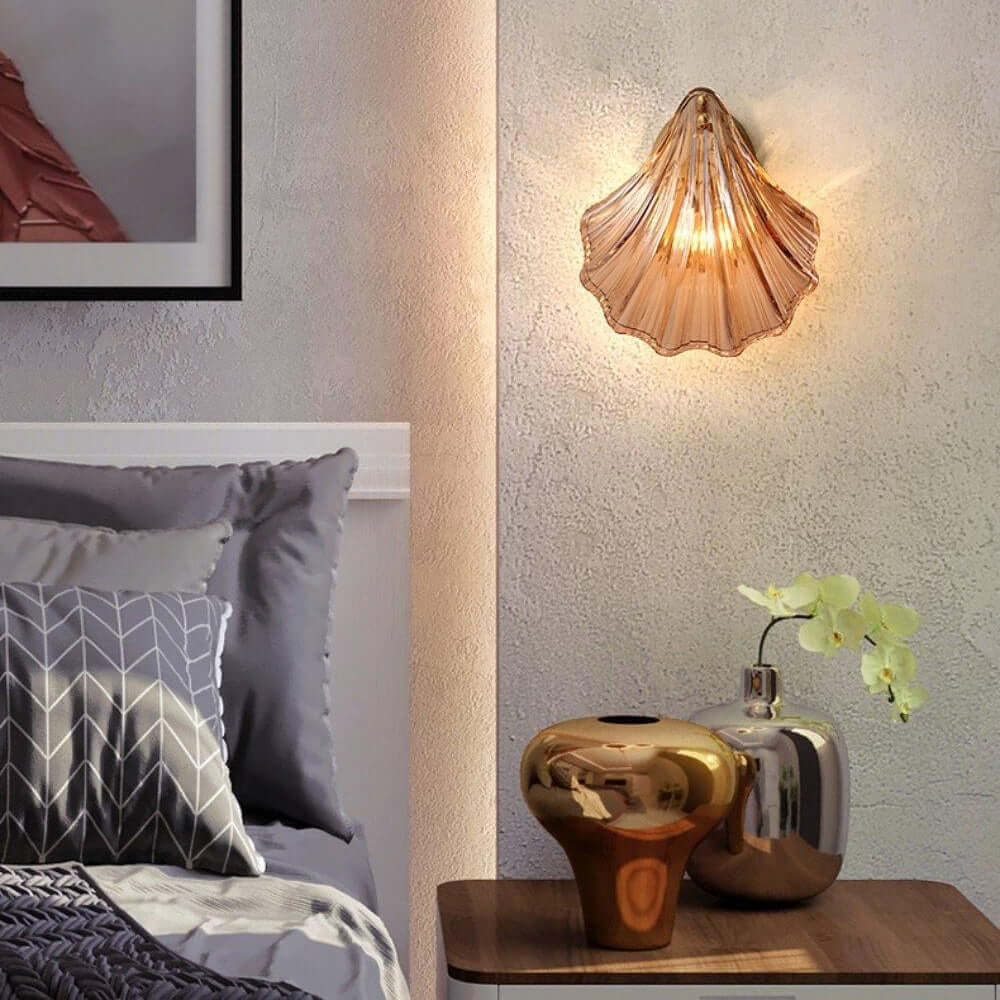 Seashell Wall Light Fixture, Nautical Decor, 20cm