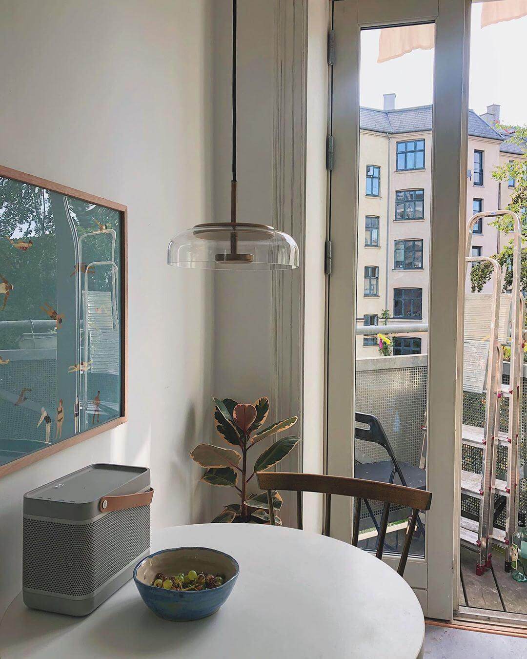Modern Brass & Glass Pendant Light