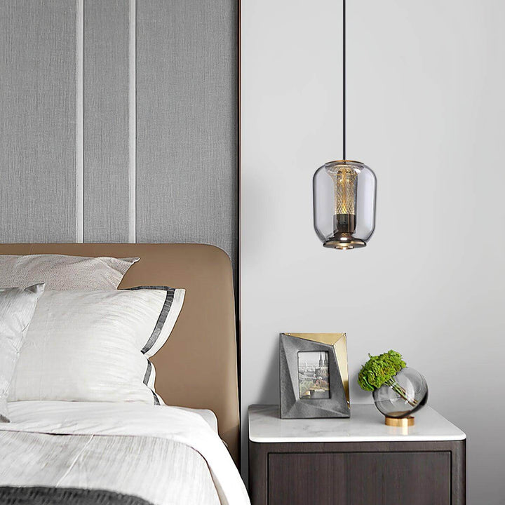 Modern Glass Pendant Light Fixture, 16cm, Integrated LED