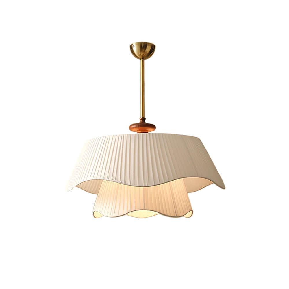 Modern Pendant Lamp with Metal, Glass & Wood