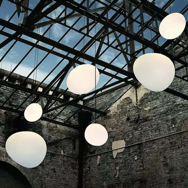 Modern Pendant Light Fixture, Hand-Blown Glass