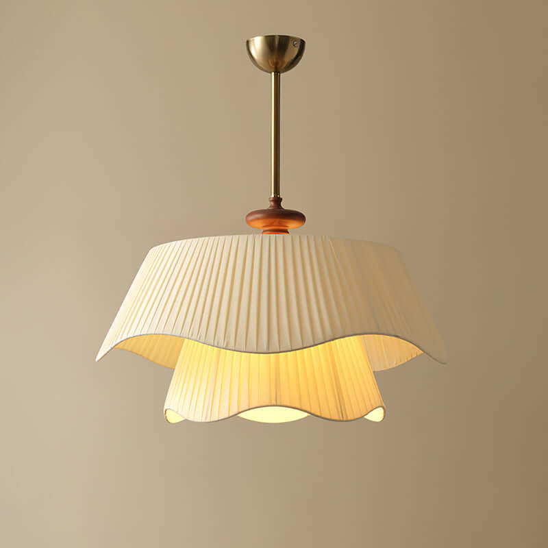 Modern Pendant Lamp with Metal, Glass & Wood