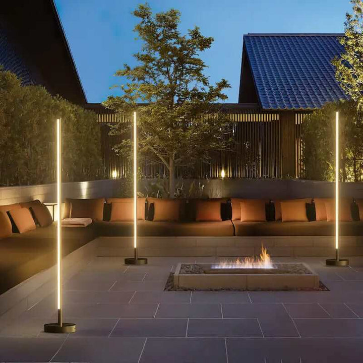 Solar Outdoor Floor Lamp, Modern Design with LED Light