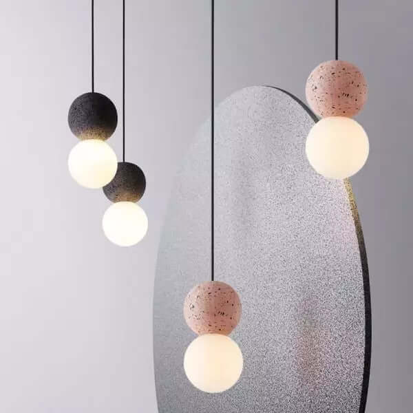 Modern Pendant Lamp with Volcanic Rock Diffuser