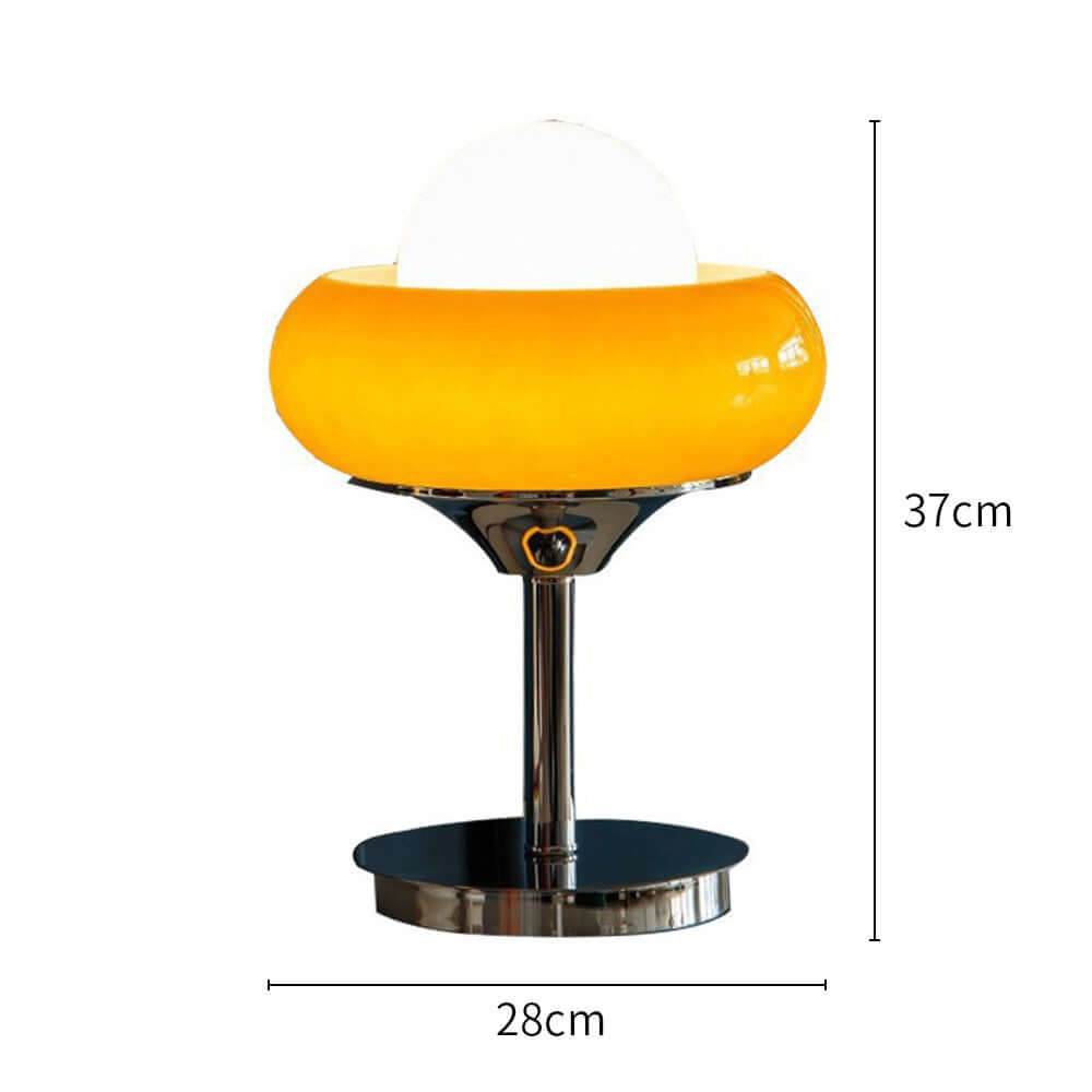 Vintage Yellow Glass Table Lamp