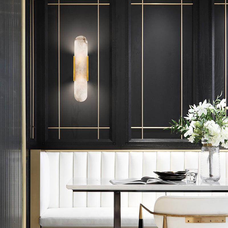 Elongated Alabaster Wall Lamp