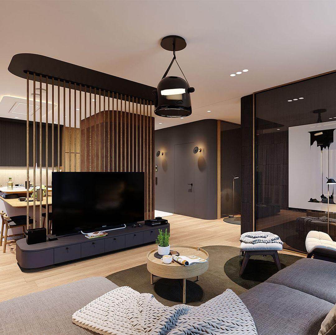 Modern Pendant Lamp with Metal Accents