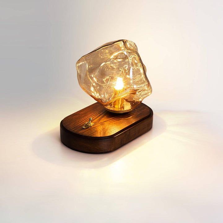 Elegant Glass Table Lamp with Metal Base