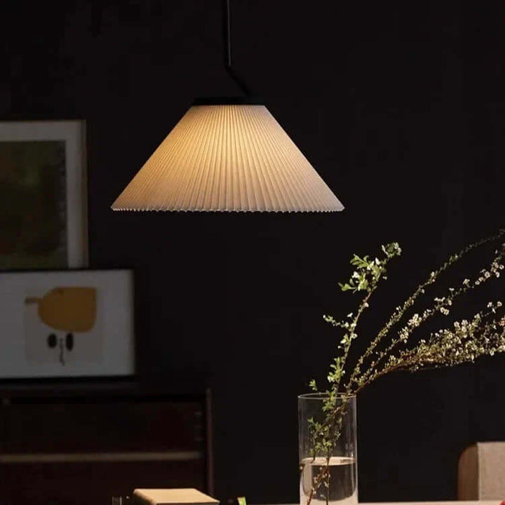 Pleated Cream Pendant Lamp