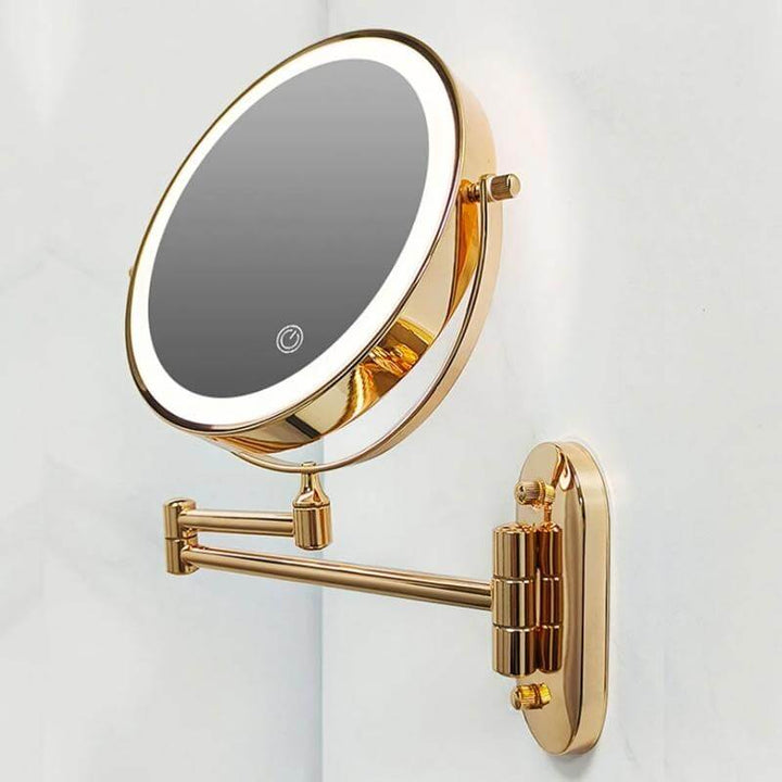 Rechargeable LED Magnifying Makeup Mirror - Gold