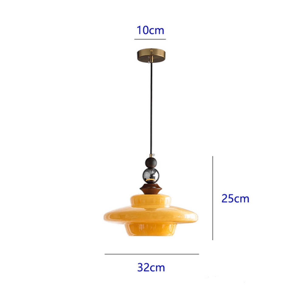 Medieval Style Beige Glass Pendant Light