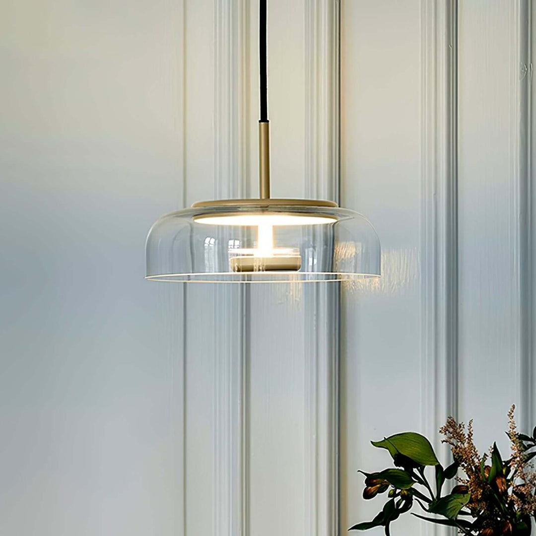 Modern Brass & Glass Pendant Light