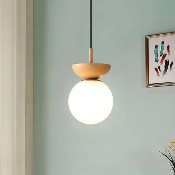 Modern Semi-Wooden Pendant Light