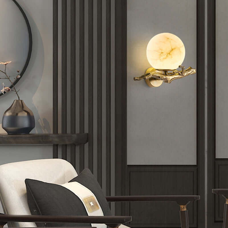 Marble & Copper Wall Lamp