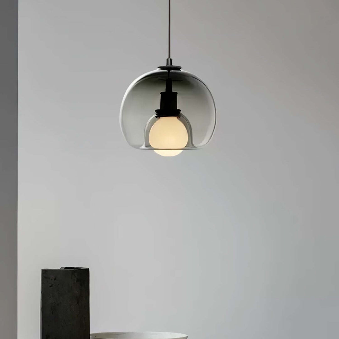 Modern Glass Pendant Light, 25cm Diameter
