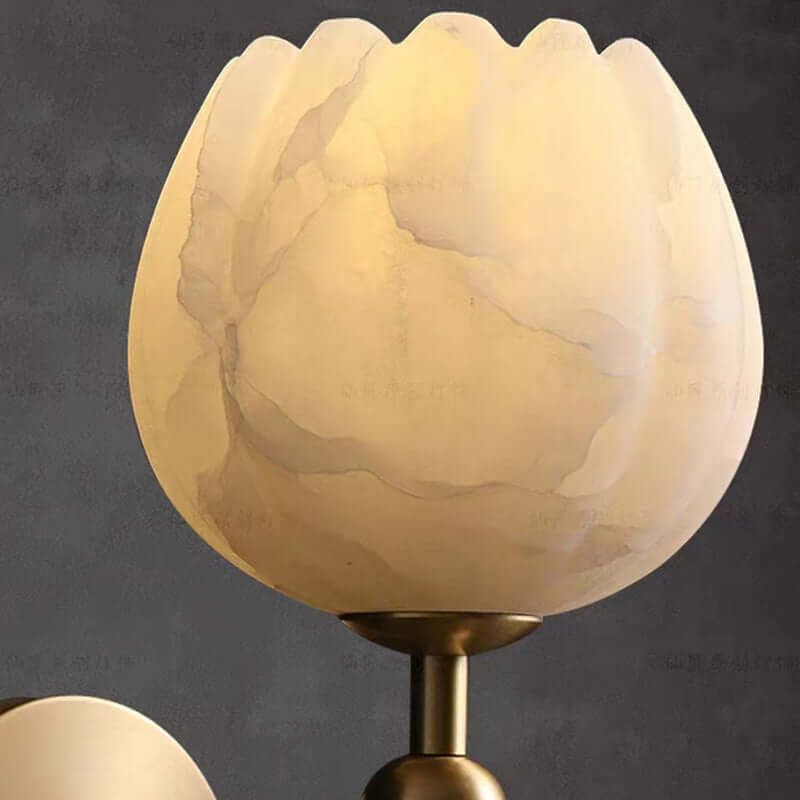 Marble & Rose Flower Wall Sconce Light Fixture