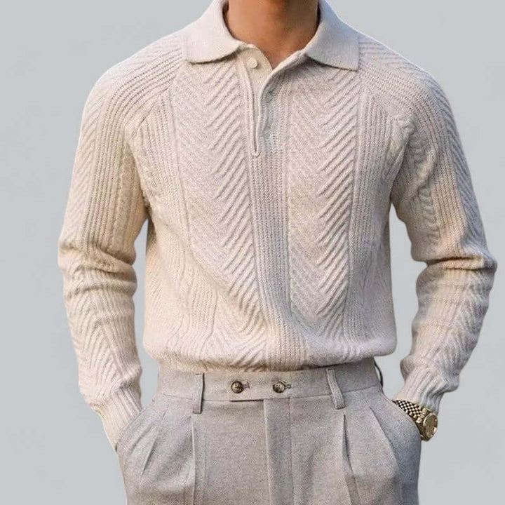Men's Classic Long Sleeve Polo sweater