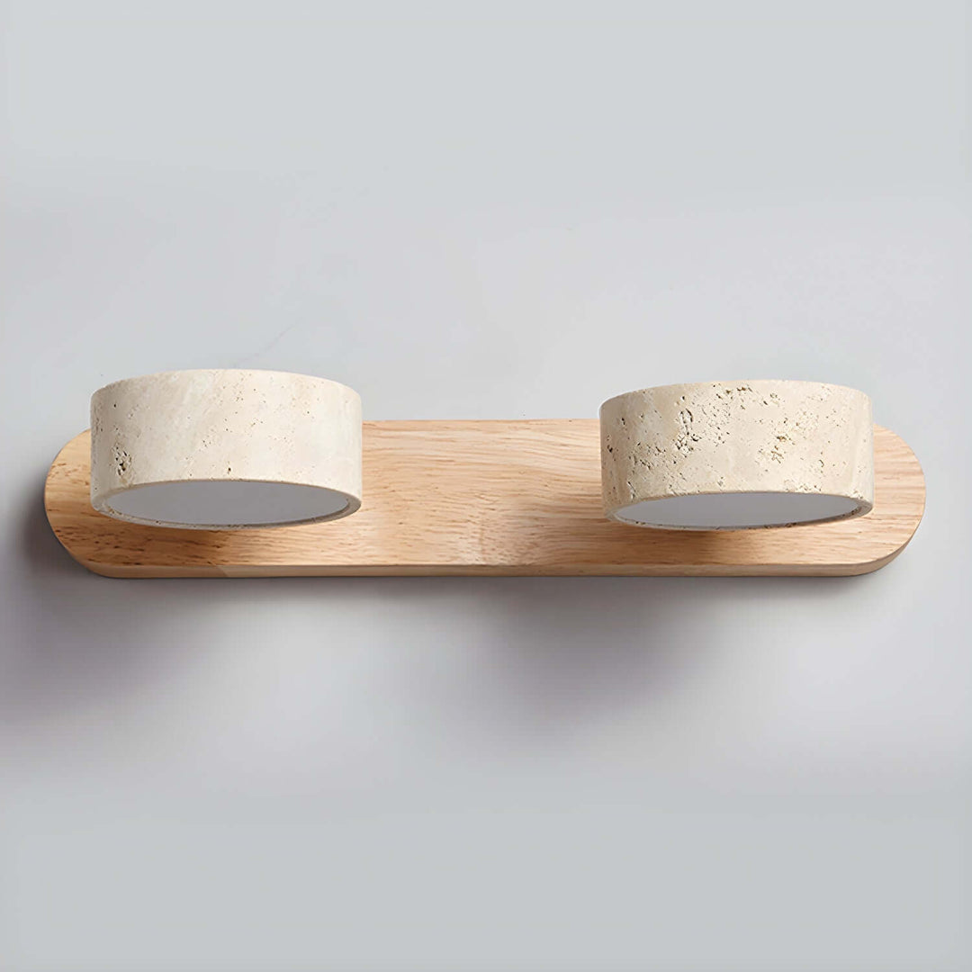 Natural Stone & Wood Wall Light Fixture