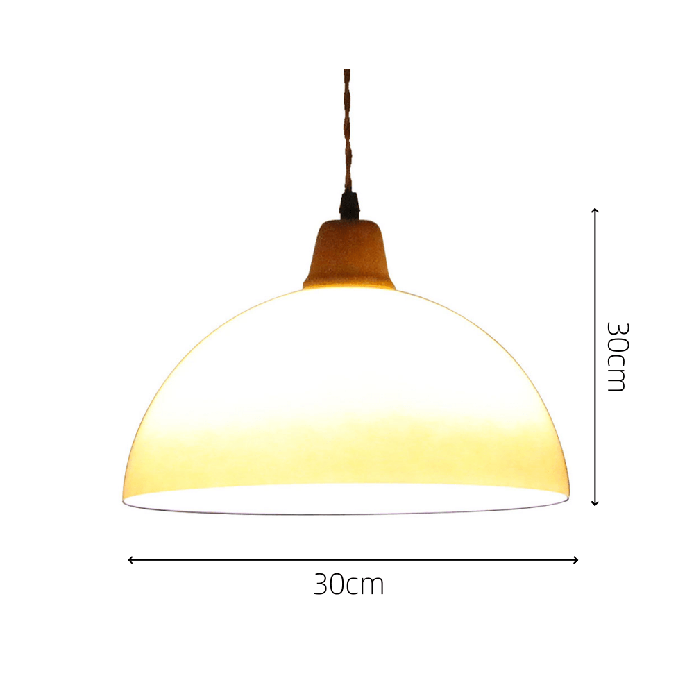 Retro Amber Glass Pendant Light 30cm